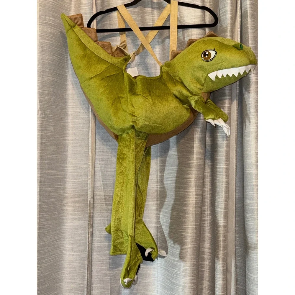 Spirit Halloween Toddler Green Dinosaur Ride-Along Costume NWOT